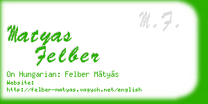 matyas felber business card